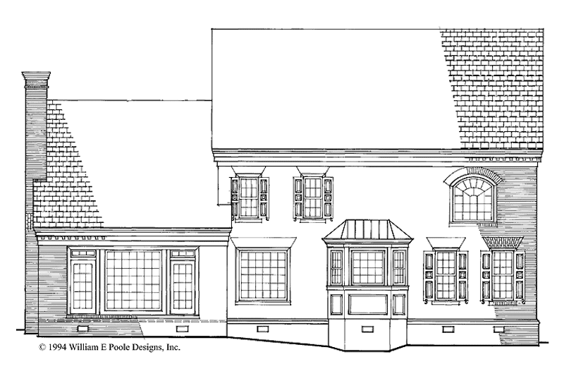 Home Plan - Exterior - Rear Elevation for Colonial House Plan #137-354 - 4 bed, 3 bath