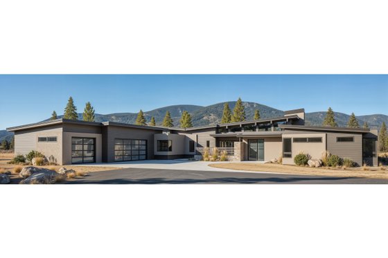 Exterior - Front Elevation 3 for Modern House Plan #892-14 - 3 bed, 3.5 bath