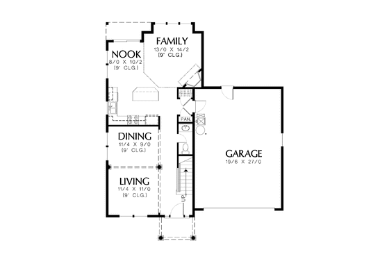 Floor Plan - Main Floor for Classical House Plan #48-795 - 4 bed, 2.5 bath