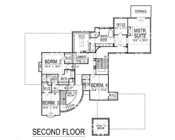 European Floor Plan - Upper Floor Plan #458-8