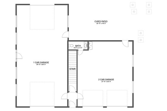 Floor Plan - Main Floor for Modern House Plan #1060-399, 1.5 bath