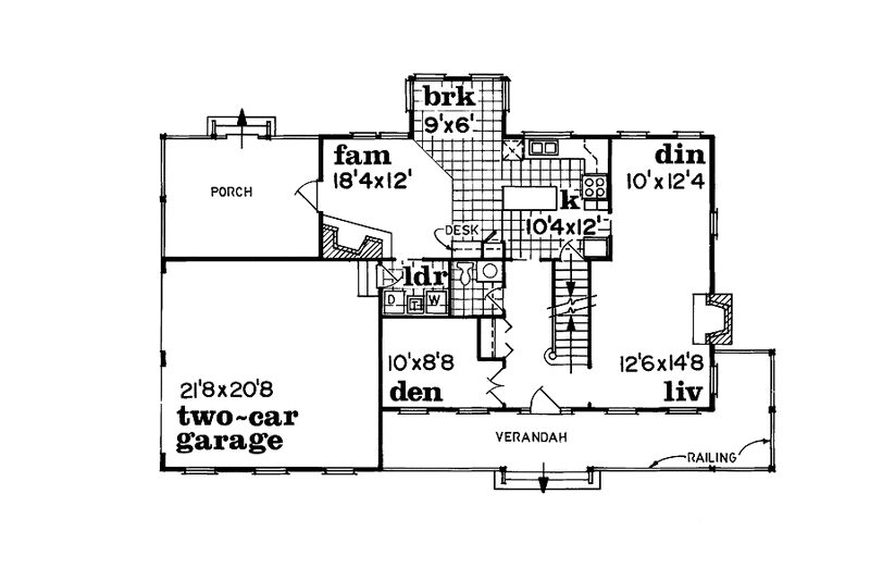 Home Plan - Floor Plan - Main Floor for Victorian House Plan #47-768 - 4 bed, 2.5 bath