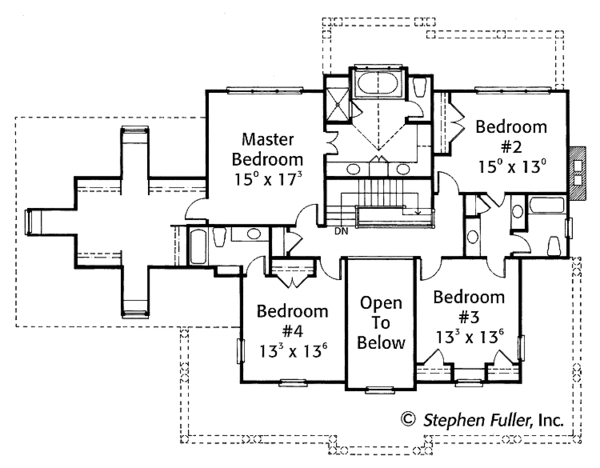 Dream House Plan - Country Floor Plan - Upper Floor Plan #429-345