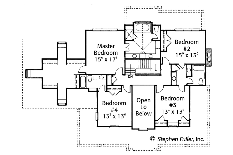 Home Plan - Floor Plan - Upper Floor for Country House Plan #429-345 - 4 bed, 3.5 bath