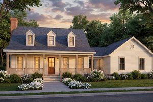 House Blueprint - Exterior - Front Elevation for Southern House Plan #406-163 - 3 bed, 2 bath