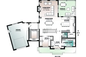 Floor Plan - Main Floor for Farmhouse House Plan #23-2742 - 3 bed, 2.5 bath