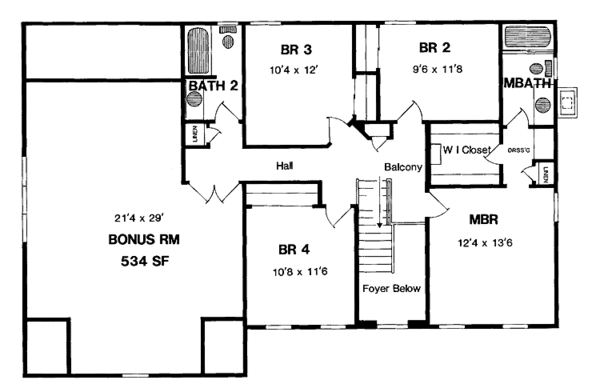 Dream House Plan - Colonial Floor Plan - Upper Floor Plan #316-168