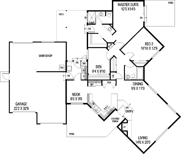 Home Plan - Traditional Floor Plan - Main Floor Plan #60-314