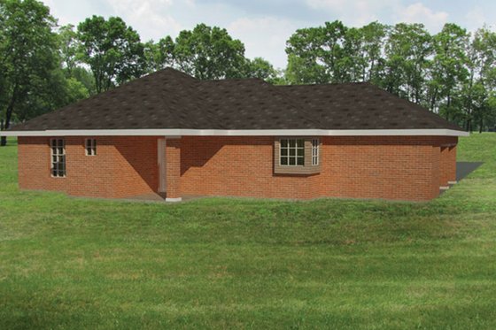 Exterior - Rear Elevation 1 for Ranch House Plan #1061-30 - 3 bed, 2 bath