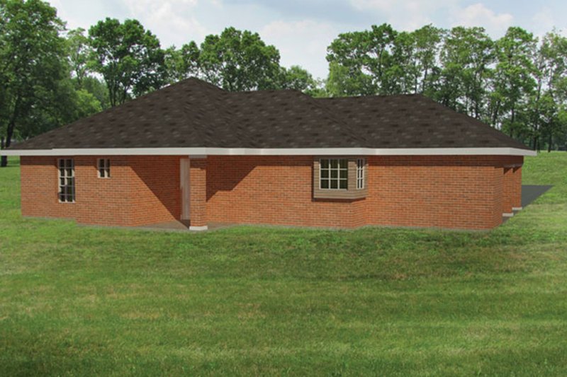 Dream House Plan - Exterior - Rear Elevation 1 for Ranch House Plan #1061-30 - 3 bed, 2 bath