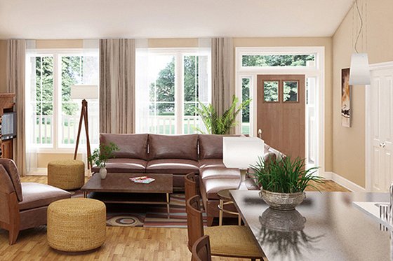 Interior - Family Room for Ranch House Plan #18-9545 - 3 bed, 2 bath