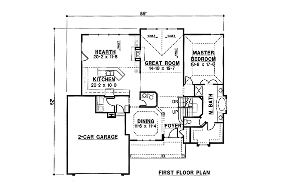 Floor Plan - Main Floor for Traditional House Plan #67-134 - 4 bed, 4 bath