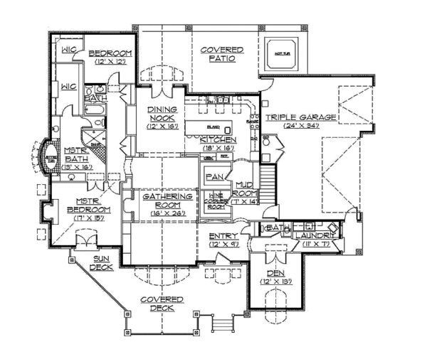 House Plan Design - Traditional Floor Plan - Main Floor Plan #945-73