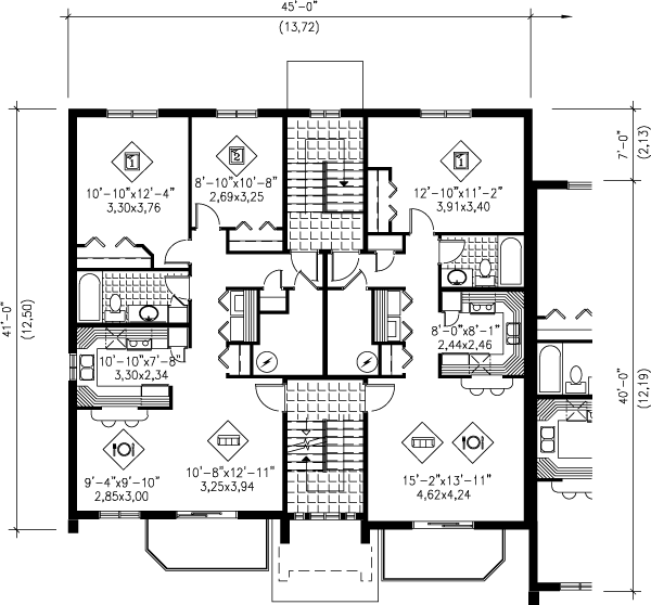 Contemporary Floor Plan - Upper Floor Plan #25-354