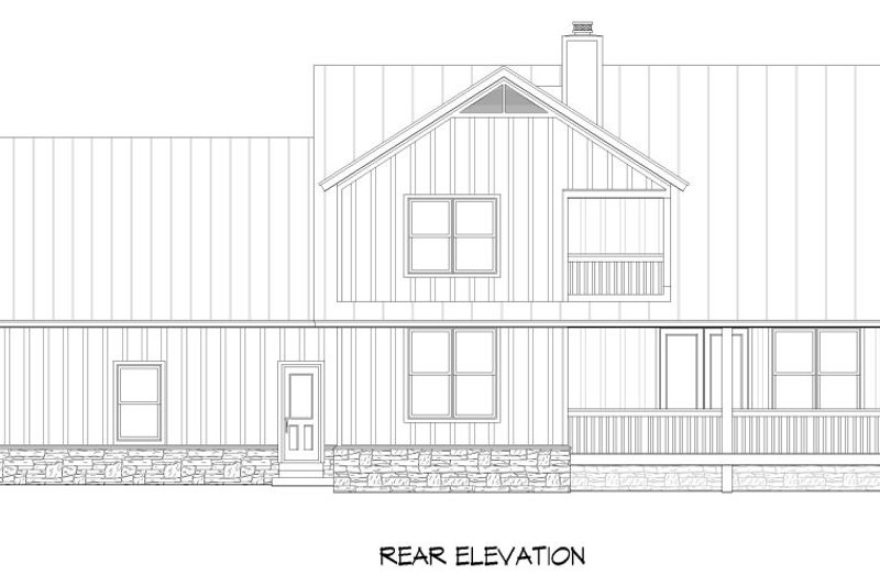 Dream House Plan - Exterior - Rear Elevation for Southern House Plan #932-97 - 3 bed, 2.5 bath