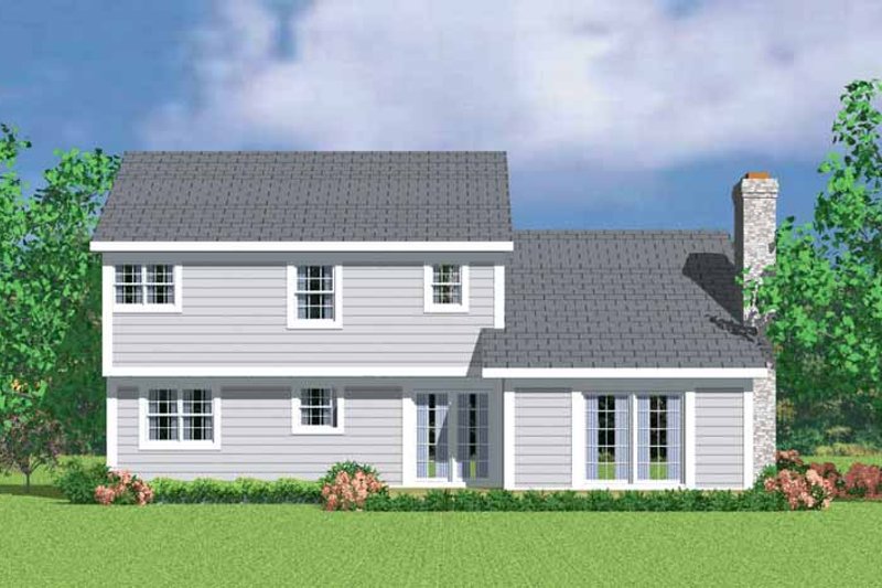 House Plan Design - Colonial Exterior - Rear Elevation Plan #72-1072
