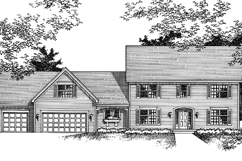 Dream House Plan - Exterior - Front Elevation 3 for Colonial House Plan #51-898 - 3 bed, 3.5 bath