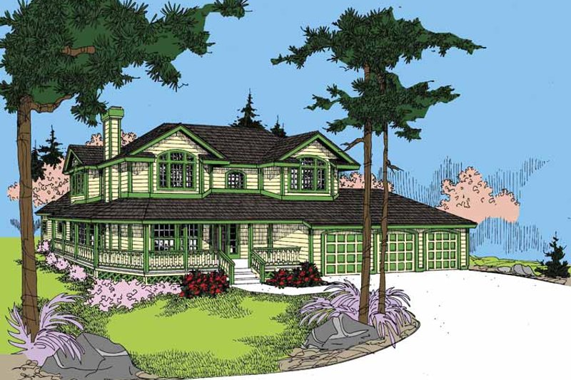 House Blueprint - Ranch Exterior - Front Elevation Plan #60-1026