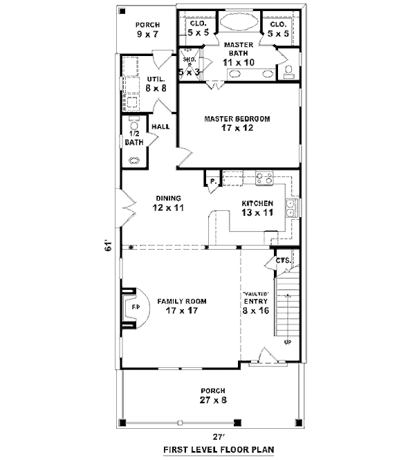 Craftsman Floor Plan - Main Floor Plan #81-13790