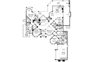 Floor Plan - Main Floor for Mediterranean House Plan #930-104 - 3 bed, 4.5 bath
