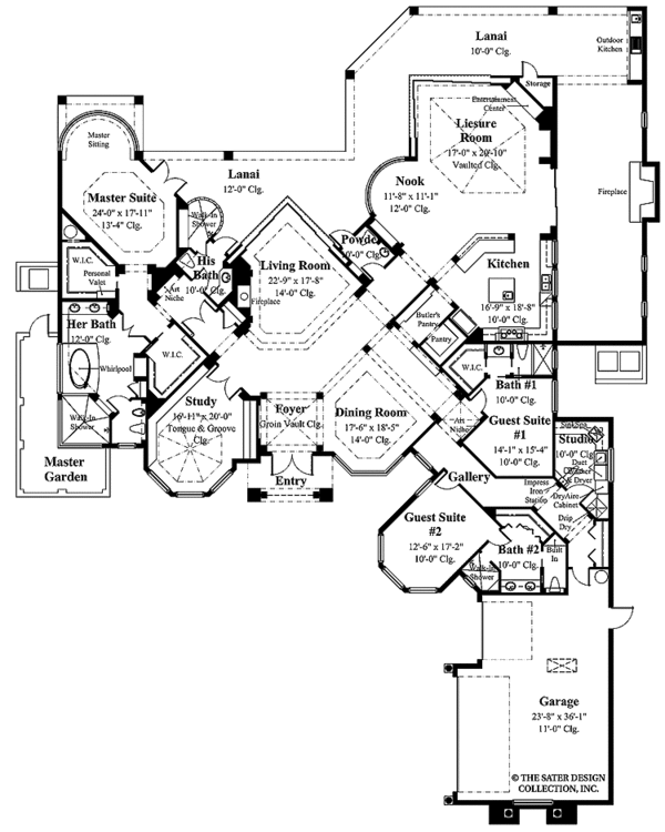 Mediterranean Floor Plan - Main Floor Plan #930-104