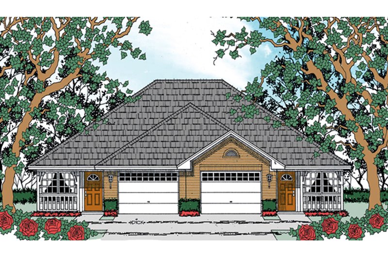 Dream House Plan - Exterior - Front Elevation 3 for Traditional House Plan #42-727 - 4 bed, 4 bath