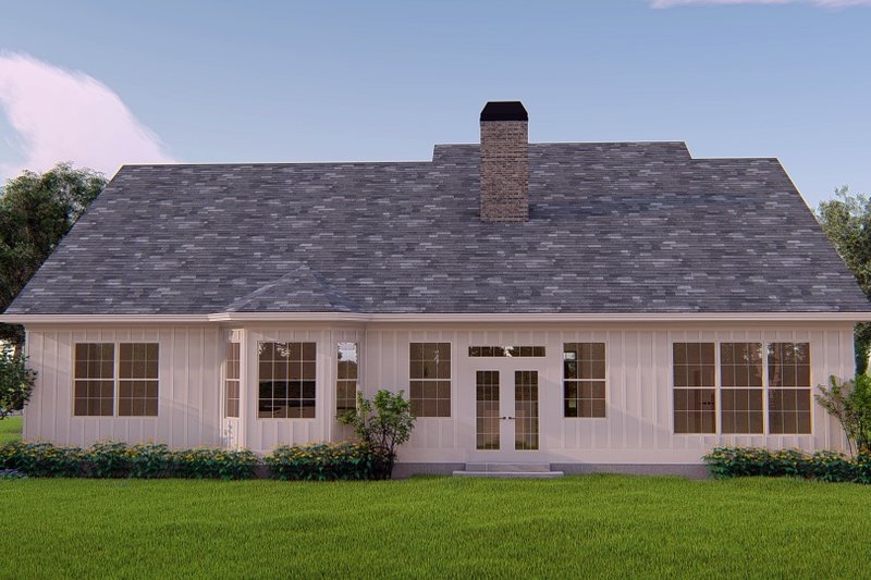 Home Plan - Exterior - Rear Elevation for Ranch House Plan #54-455 - 3 bed, 2 bath