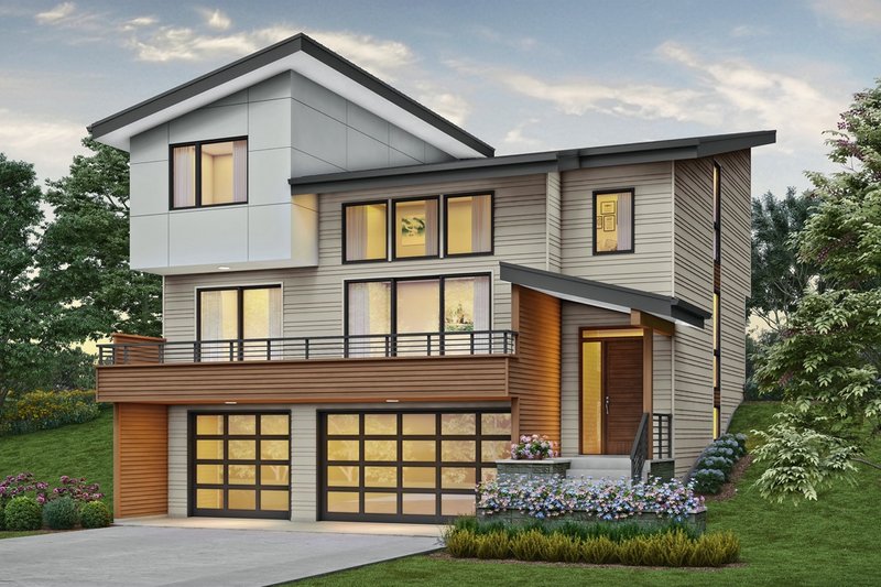 Home Plan - Contemporary Exterior - Front Elevation Plan #48-1009