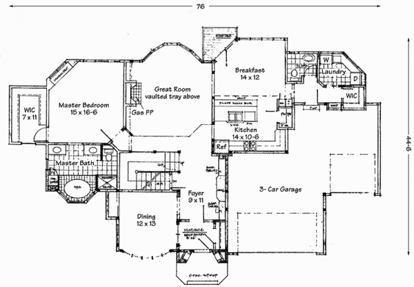 Architectural House Design - European Floor Plan - Main Floor Plan #320-1426