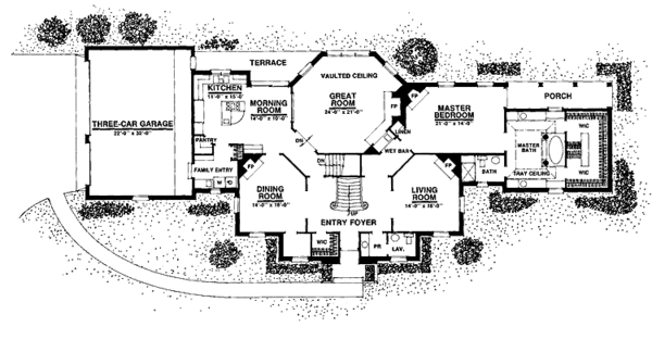 House Blueprint - Colonial Floor Plan - Main Floor Plan #1016-55