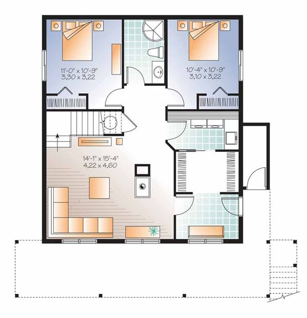 European Floor Plan - Lower Floor Plan #23-2488