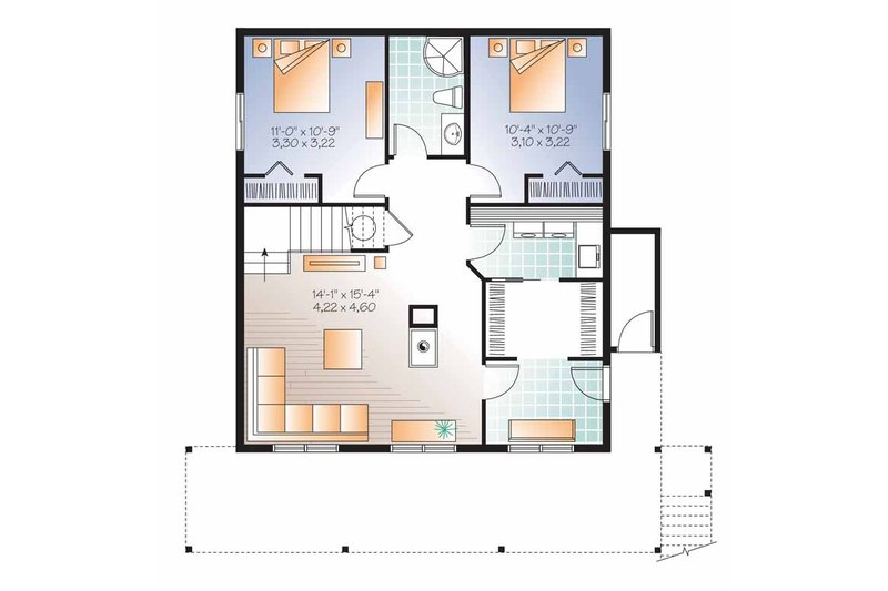 Architectural House Design - Floor Plan - Lower Floor for European House Plan #23-2488 - 5 bed, 3 bath