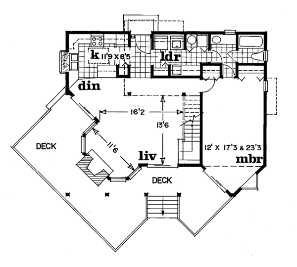 House Plan Design - Country Floor Plan - Main Floor Plan #47-655