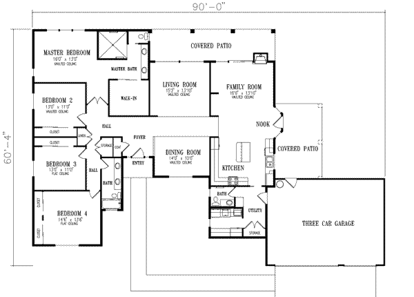 House Design - Adobe / Southwestern Floor Plan - Main Floor Plan #1-645