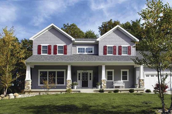 Exterior - Front Elevation 3 for Craftsman House Plan #928-137 - 3 bed, 2.5 bath