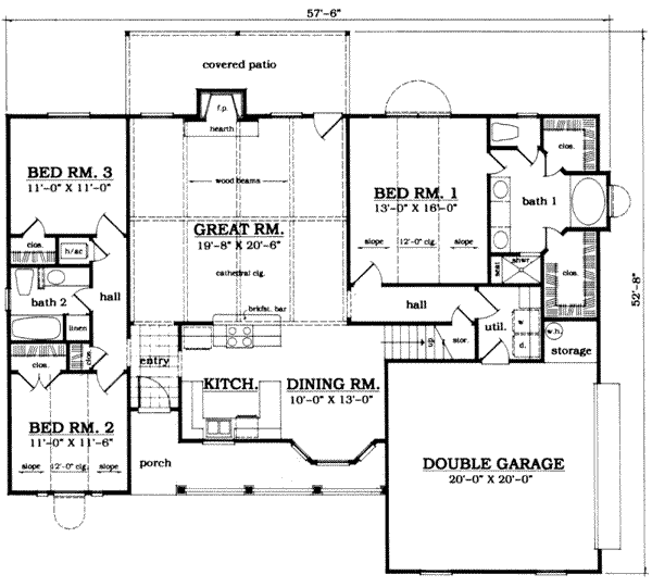 Farmhouse Floor Plan - Main Floor Plan #42-285