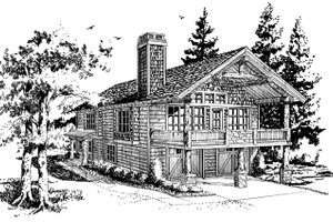 Exterior - Front Elevation 4 for Country House Plan #942-20 - 1 bed, 1 bath