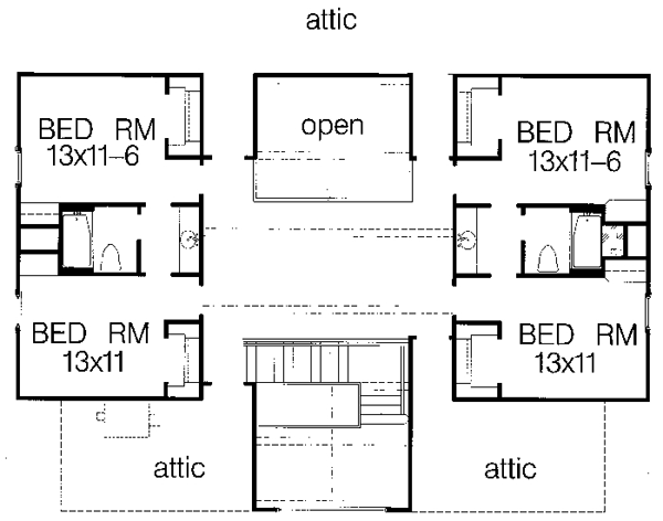 Southern Floor Plan - Upper Floor Plan #15-259