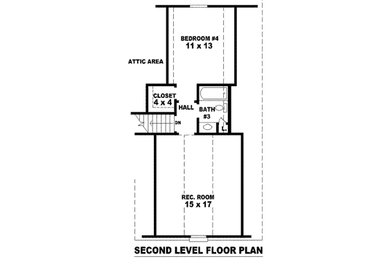 Floor Plan - Upper Floor for European House Plan #81-877 - 4 bed, 3 bath