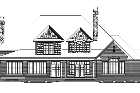 Exterior - Rear Elevation for Traditional House Plan #929-498 - 4 bed, 3 bath