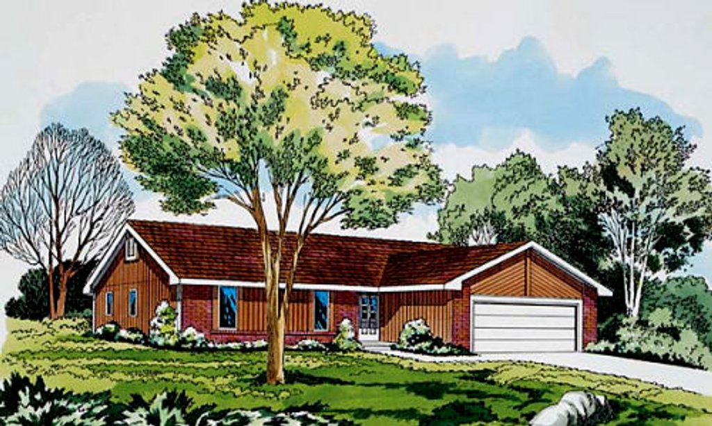 Ranch Style House Plan - 3 Beds 2 Baths 1500 Sq/Ft Plan #312-260