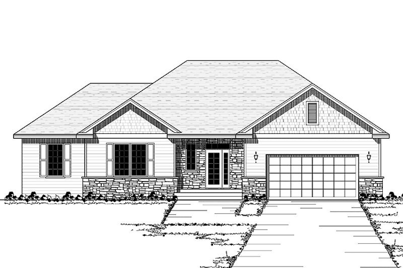 Dream House Plan - Exterior - Front Elevation 3 for European House Plan #51-597 - 3 bed, 2 bath