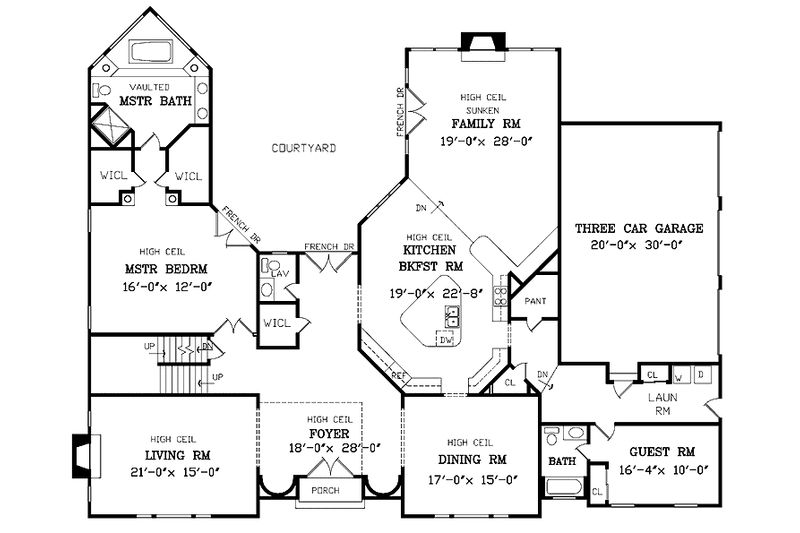 Home Plan - Floor Plan - Main Floor for Traditional House Plan #314-251 - 5 bed, 4.5 bath