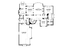 Floor Plan - Main Floor for Tudor House Plan #48-805 - 5 bed, 4 bath