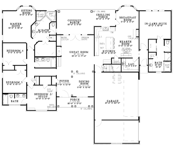 Dream House Plan - Colonial Floor Plan - Main Floor Plan #17-2847