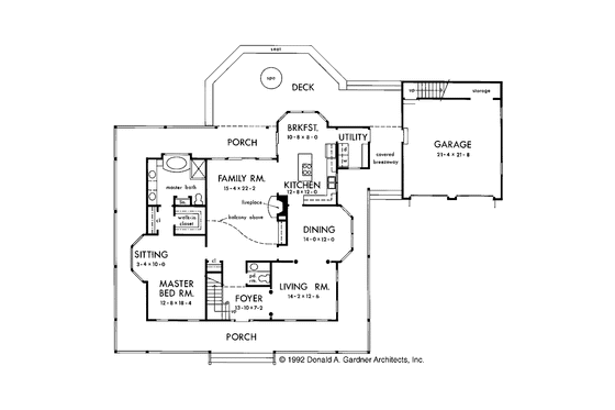 Floor Plan - Main Floor for Country House Plan #929-118 - 4 bed, 3.5 bath