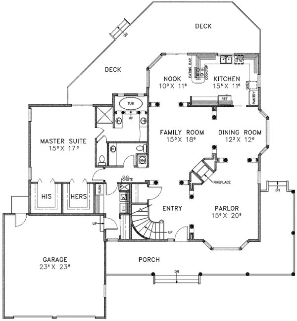 House Design - Prairie Floor Plan - Main Floor Plan #60-933