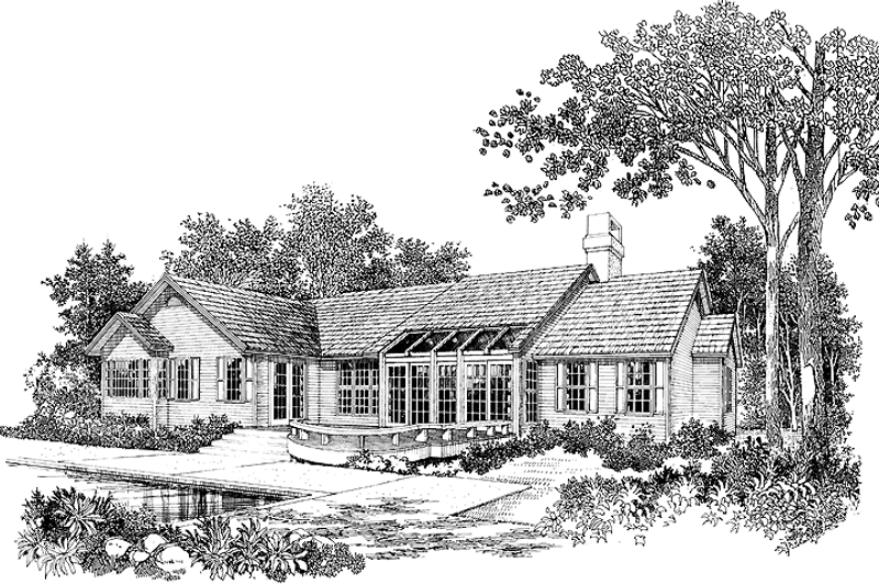 House Blueprint - Exterior - Rear Elevation for Country House Plan #929-97 - 4 bed, 3 bath