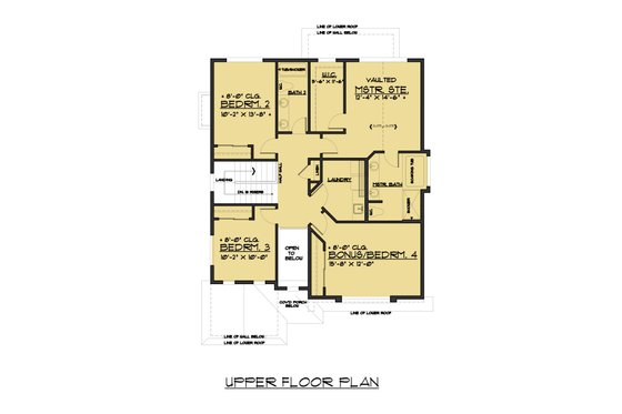 Floor Plan - Upper Floor for Colonial House Plan #1066-77 - 5 bed, 3 bath