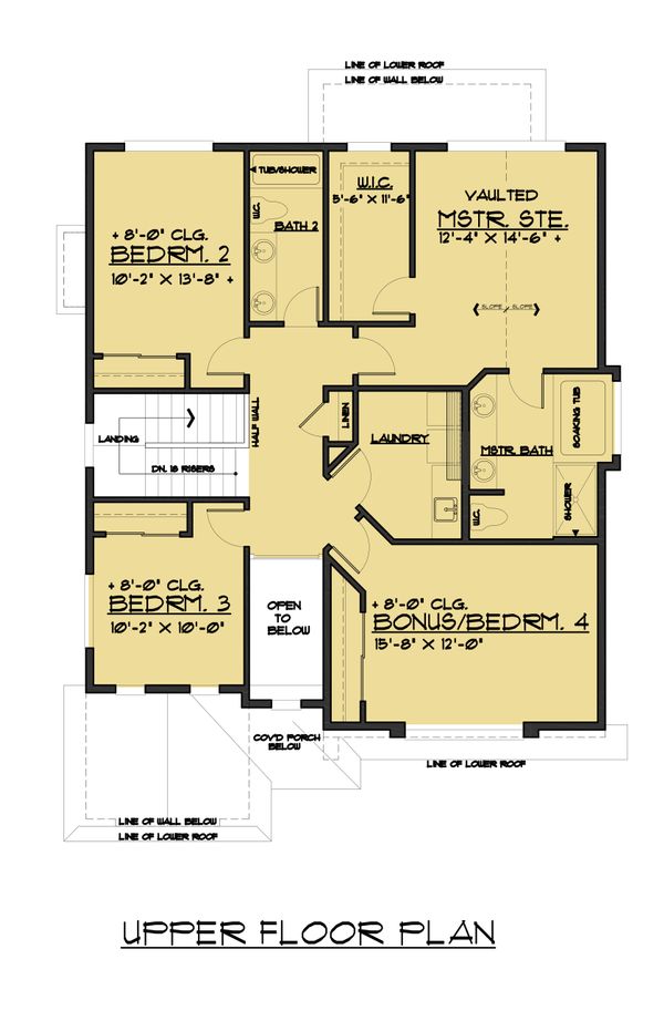 House Design - Colonial Floor Plan - Upper Floor Plan #1066-77